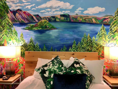 Crater Lake Mural | Murals by Anisa Asakawa | Kenton Hotel in Portland