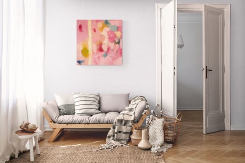 Play #3 — Contemporary Abstract Pink Oil Painting on Canvas | Oil And Acrylic Painting in Paintings by Vincent Salvati – Contemporary Abstract Painter | NJ`