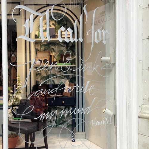 Glass Window Calligraphy | Art & Wall Decor by PAScribe | Smythson in London