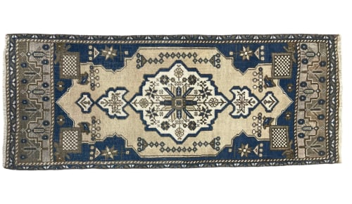 Vintage Turkish rug doormat | 1.8 x 4.1 | Small Rug in Rugs by Vintage Loomz