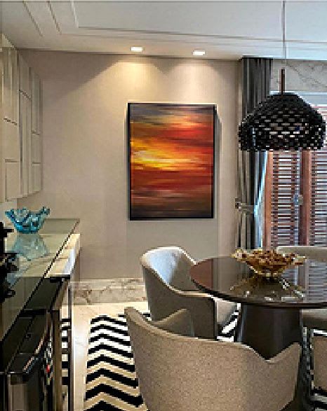 COLOR INTOXICATION 1 Fine Art Print in Client's Home | Paintings by Julia Di Sano