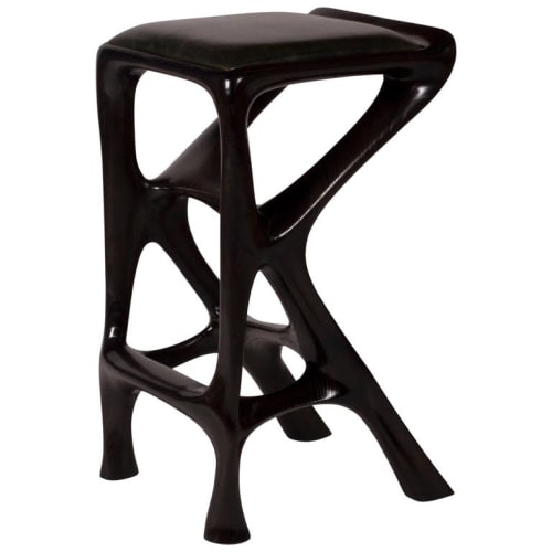 Amorph Chimera Bar stool Solid Wood with Ebony Finish | Chairs by Amorph