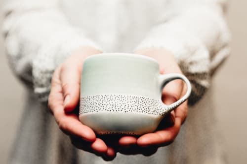 Hand thrown porcelain coffee mug | Cups by Birkelund Boutique