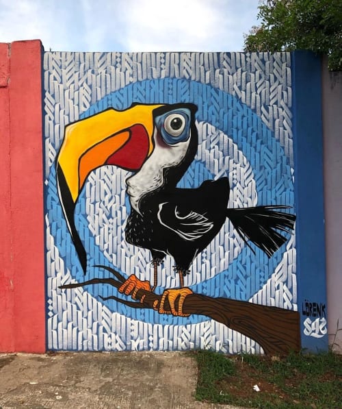 Bird Mural | Street Murals by Lörenk | EMEF Prof. Maestro Alex Martins Costa in Jardim Sao Nicolau