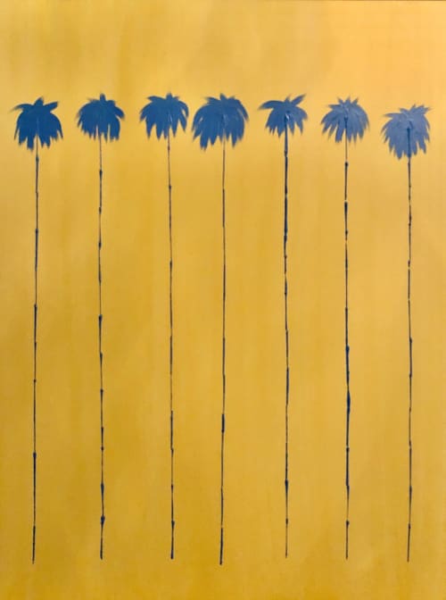 Lucky 7 Palms #2 | Paintings by Dutch Montana Art | Corona Del Mar in Newport Beach
