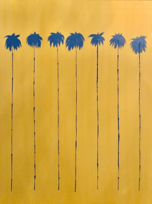 Lucky 7 Palms #2 | Oil And Acrylic Painting in Paintings by Dutch Montana Art | Corona Del Mar in Newport Beach