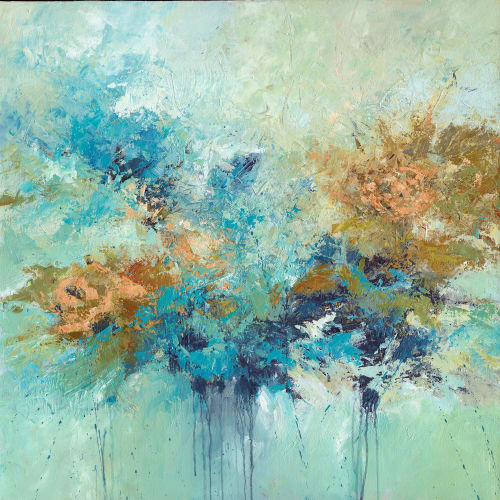 Garden Party - Abstract Floral Painting on Canvas | Oil And Acrylic Painting in Paintings by Filomena Booth Fine Art