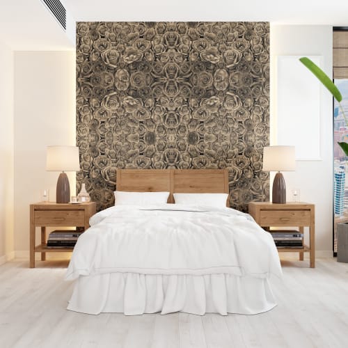 Sepia Roses Wallpaper | Wall Treatments by Ri Anderson