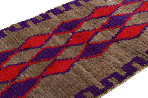 Vintage Moroccan Runner with Polychromatic Diamond Patterns | Rugs by Rug and Kilim