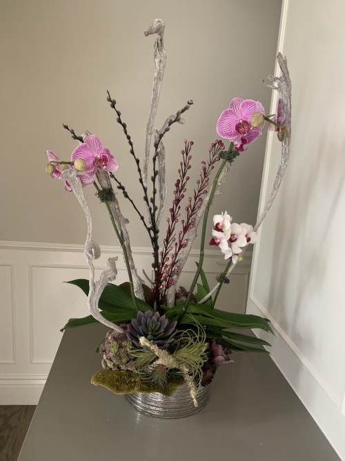 Vintage orchid arrangements | Floral Arrangements by Fleurina Designs | Hotel Los Gatos - A Greystone Hotel in Los Gatos