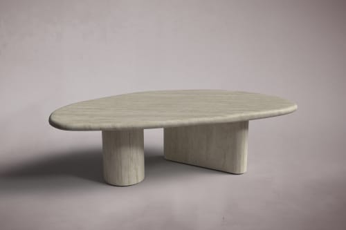 Gestro Free form Travertine Coffee Table | Tables by HamamDecor LLC