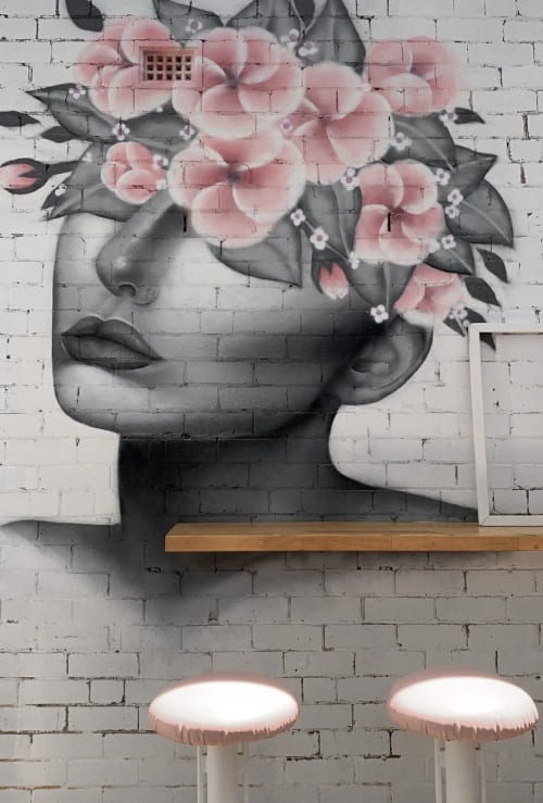 O’hey Cafe Courtyard Mural | Murals by Jade Jennifer Art