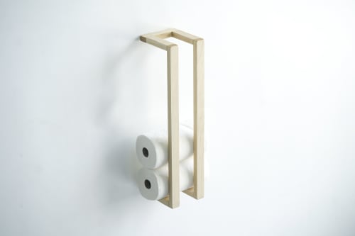 Hardwood Paper Towel Wall Rack Holder | Storage by THE IRON ROOTS DESIGNS