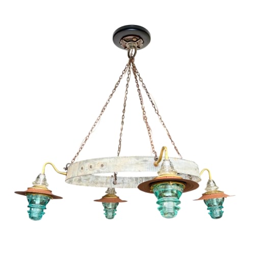 Industrial Farmhouse Chandelier Insulator Light Lanterns | Chandeliers by RailroadWare Lighting Hardware & Gifts