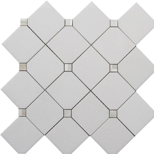 White Marble and Pearl Diamond Tile | Tiles by Tile Club