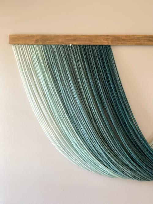 Large dip dyed fiber art wall hanging. by The Cotton Yarn