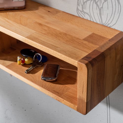 Floating Box Shelf, Wooden Wall Mount Shelves | Storage by Halohope Design