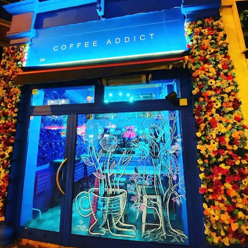 Window Mural | Murals by Tim Shaw (Timbus 3000) | Coffee Addict in London
