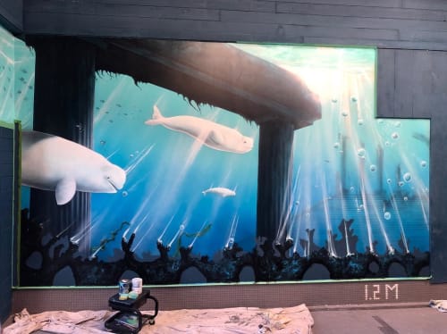 Underwater mural | Murals by Kelly Everill Zotek | Anchor Inn & Suites in Campbell River