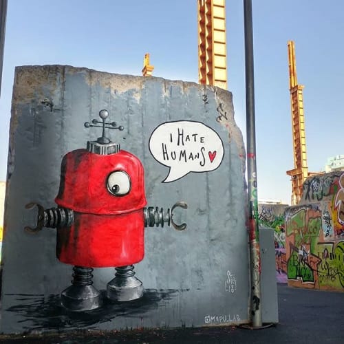 I hate humans - personal Mural | Street Murals by Stefania Gallina - MAPU Lab