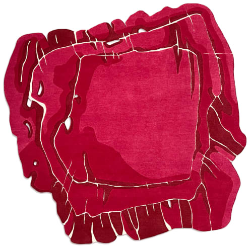 Modern Rug Irregular Unusual Abstract Shape - Magenta | Small Rug in Rugs by Atelier Tapis Rouge