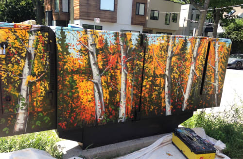 Autumn - Bell Box Mural 2016 | Murals by Murals By Marg