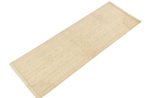 2x6 Contemporary braided runner in Off white by Rug & Kilim | Rugs by Rug and Kilim