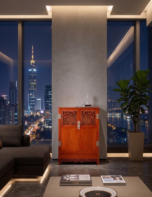 Ming Dynasty Style East Asian Dragon Lattice Wine Cabinet 3 | Storage by Dynasty Artisan