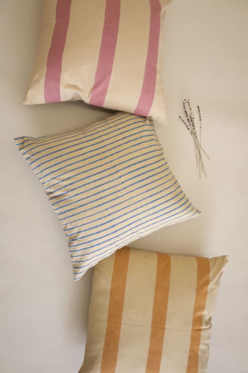 Oh Stripes ! Rose Pillow | Pillows by Ninéh