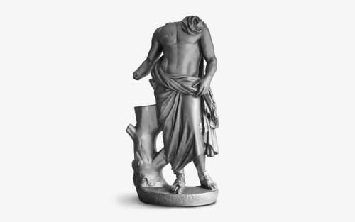 Asclepius Statue in Black Made with Compressed Marble Powder | Sculptures by LAGU