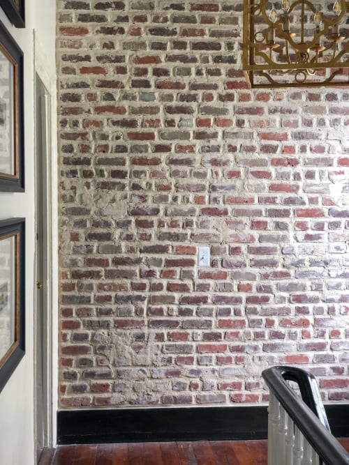 Brick Accent Wall | Wall Treatments by EMILY POPE HARRIS ART | The Inns Charleston in Charleston