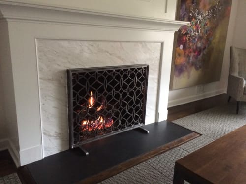 Circa fireplace screen | Interior Design by Urban Ironcraft