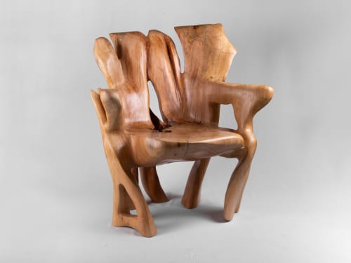 Veles - Unique Luxury Wooden Armchair, Original Design 1/1 | Chairs by Logniture