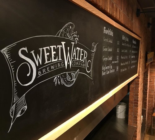 Chalkboard Menu | Murals by Cathryn Bozone | SweetWater Brewing Company in Atlanta