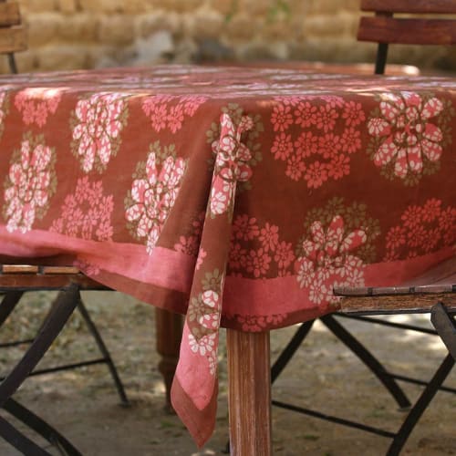 Forget Me Not Tablecloth – Hand Block Printed Organic Cotton | Linens & Bedding by ichcha