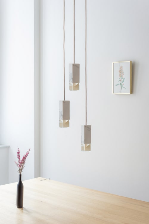Lamp/One Marble Trio Chandelier | Chandeliers by Formaminima