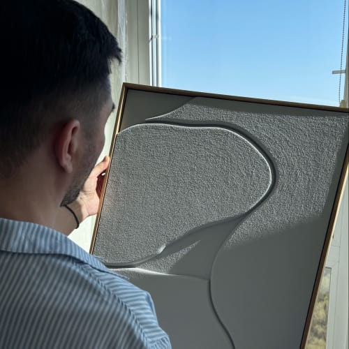 Stone Flow | Sculptural Textured Wall Relief | Wall Sculpture in Wall Hangings by DY atelier