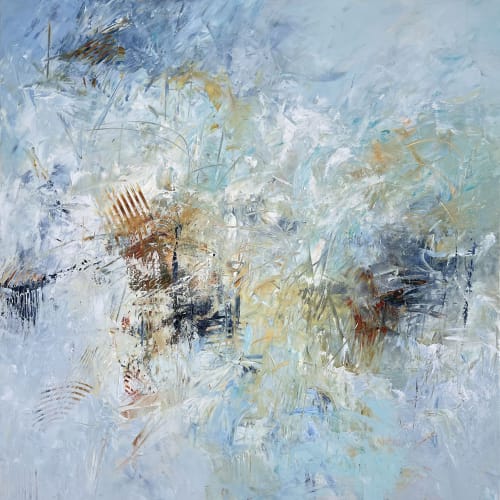 Abstract Painting on Canvas - Spring Thaw | Oil And Acrylic Painting in Paintings by Filomena Booth Fine Art