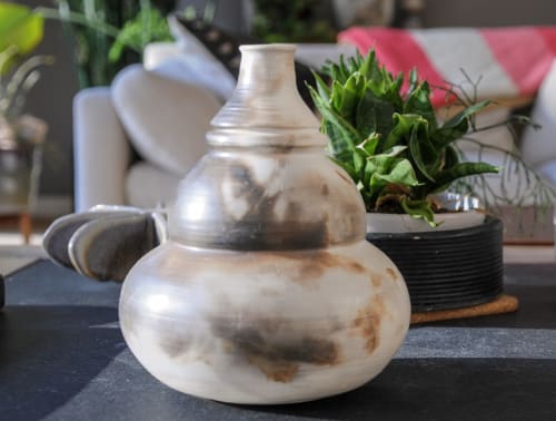 Minimilist Peephole - Large Saggar Vase | Vessels & Containers by Paysoneight