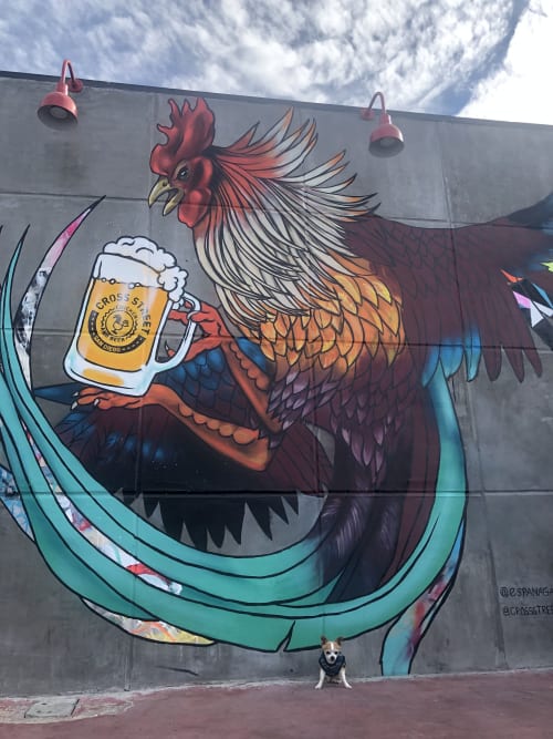 Cross street mural | Street Murals by España Garcia | Cross Street Chicken and Beer in San Diego