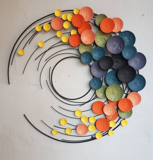 Oversized Multicolor Acrylic Metal Wall Art | Wall Sculpture in Wall Hangings by Sarmal Design
