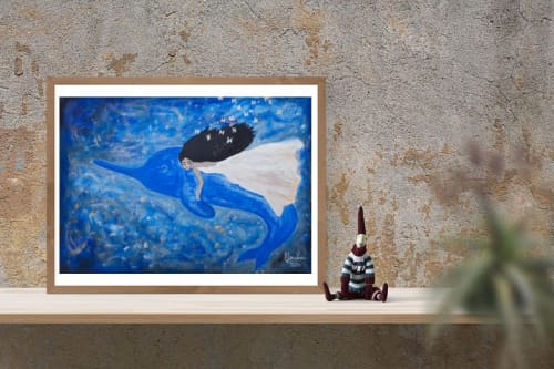 Dolphin Spirit Animal | Oil And Acrylic Painting in Paintings by Elena Parau