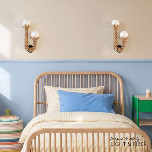 DUO Jute Fiber Designer Lamp | Sconces by Light and Fiber