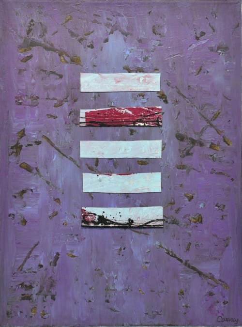 Violet Blue - Contemporary Collage on Canvas | Mixed Media in Paintings by Lisa Fine Art