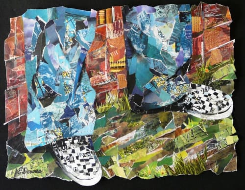 Blue Jeans and Checkered Shoes | Paintings by Eileen Downes | UC Davis Medical Center Emergency Room in Sacramento