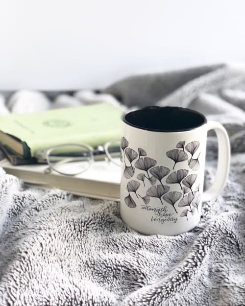 Ginkgo Biloba Leaf mug | Cups by Christy Roushey