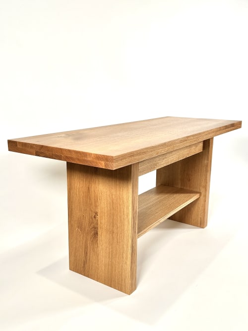 21st Century Minimalist Rift Sawn White Oak Entry Bench | Benches & Ottomans by Walker Design Studios