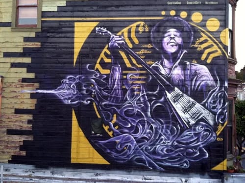 Jimi Hendrix Lives | Street Murals by Max Ehrman (Eon75) | Jimi Hendrix Red House in San Francisco
