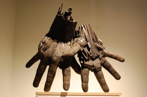 Paired Hands, Black | Sculptures by Andrew Ramiro Tirado | DoubleTree by Hilton Greeley at Lincoln Park in Greeley