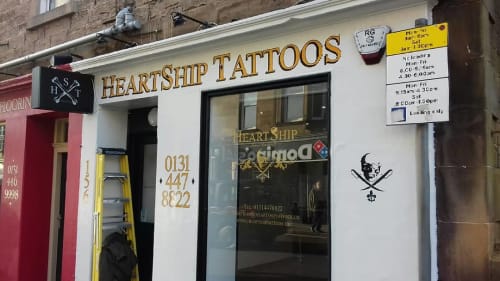 HeartShip Tattoos Signage | Signage by Journeyman Signs (TATCH) | HeartShip Tattoos in Edinburgh